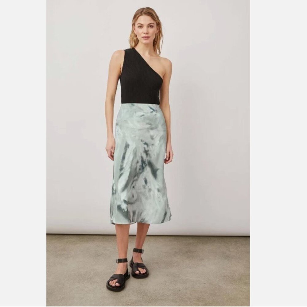 Rails Anya Sage Green Diffusion Slip Midi Skirt - Size L